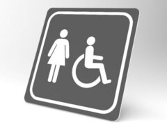 Placuta gri pentru femeie cu persoana cu handicap